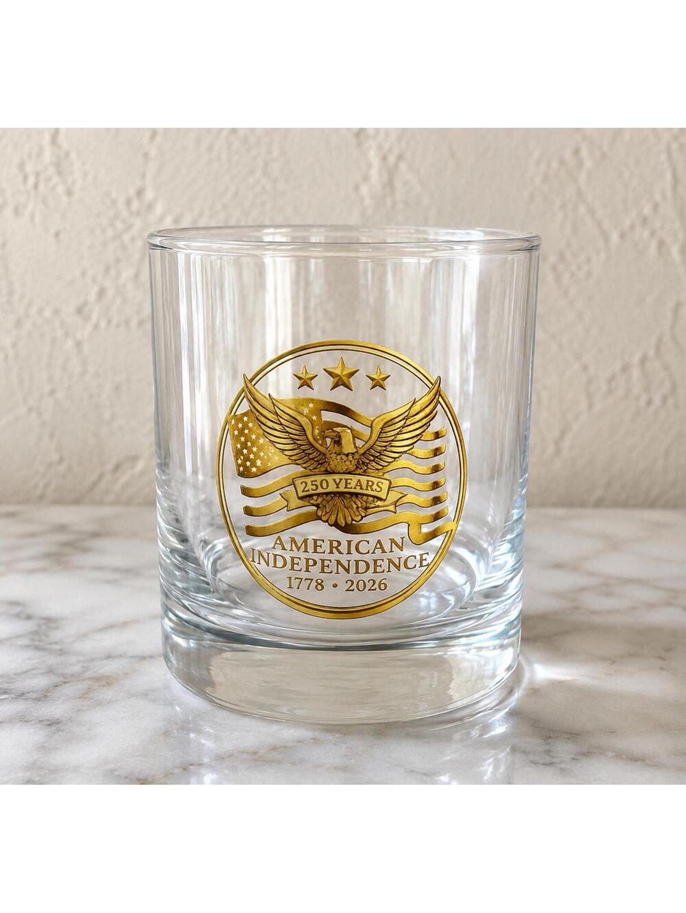 Commemorative American Independence 250 Years Glass